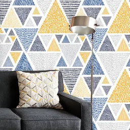 ArtzFolio Printed UV-Resistant Anti-Bacterial Doodle Style Triangles Peel & Stick Wallpaper-image-69