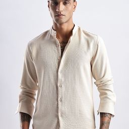 THE BEETEL HOUSE Men Milange Linen Look Regular Slim Fit Casual Shirt-image-59