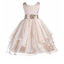 Shahina Fashion Girls Satin Layered Fit & Flare Party Dress-image-95