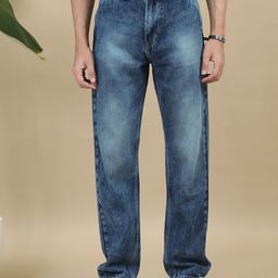 Mast & Harbour Men Cotton Comfort Relaxed Fit Light Fade Acid Wash Jeans-image-95