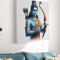 SAF Blue & Red 1 Piece Canvas Religious Wall Paintings-30