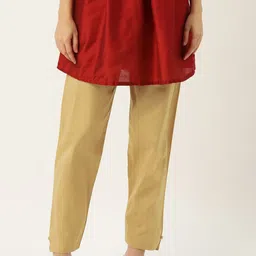 Ms.Lingies Women Relaxed Fit Mid-Rise Pure Cotton Regular Trousers-image-68