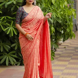 LeeliPeeri Designer Woven Design Zari Saree With Unstitched Blouse Piece-picture-58