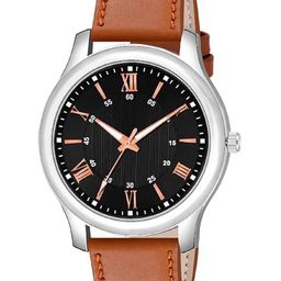 CSAMON Men Textured Dial & Leather Straps Analogue Watch 1017 BLK1016 Beige Chikani L-image-95