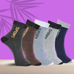 MJE Pack Of 5 Printed Mid Rise Ankle Length Socks-picture-6