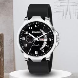 SPENCHER Men Brass Dial Watch PVC Strap Nexon DD Full Black-32