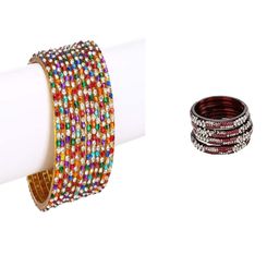 SOMIL Set Of 16 Multi Alloy Artificial Stones and Beads Antique Bangles-image-79