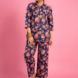 EKISHA Floral Printed Pure Cotton Shirt & Trouser Co-Ord Set-picture-20