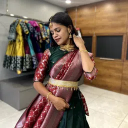 Payu Semi-Stitched Lehenga & Unstitched Blouse With Dupatta image 3