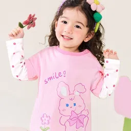 LULU & SKY Girls Printed V-Neck Pure Cotton Applique T-shirt-picture-34