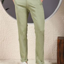 Canary London Men Smart Slim Fit Mid-Rise Chinos Trousers-image-96
