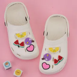 Yellow Bee Girls Solid Clogs-19