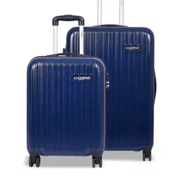 Luggero Set Of 2Textured Hard-Sided Large & Cabin Trolly Bags image 2