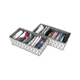 HOKIPO Grey & White 2 Pieces Printed Multi-Utility Organisers-10