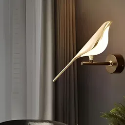 DENICRAAS Black & Gold Toned Metal Contemporary Bird Shaped Shaped Wall Lamp-24