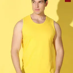 WOOSTRO Pack Of 2 Printed Combed Cotton Gym Vests VWS26(PLAIN YELLOW)(MORE MAROON)-image-75