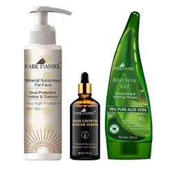 Park Daniel Set Of 3 Face Sunscreen - 100 ml & Hair Serum - 30 ml & Aloe Vera Gel - 130 ml image 1