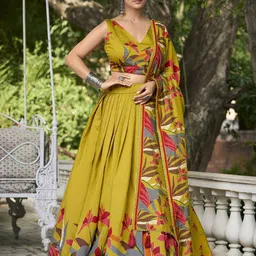 A TO Z CART Printed Ready to Wear Lehenga & Unstitched Blouse With Dupatta-picture-7