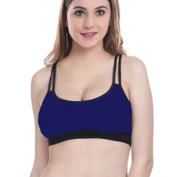 Samvar Blue Cotton Non-Wired Non Padded Minimizer Bra-picture-8