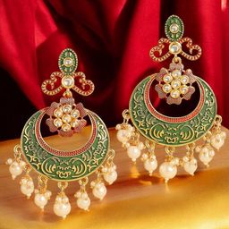 OOMPH Floral Chandbalis Earrings-image-78