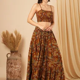 Globus Printed Top With Skirt Co-Ords-picture-52