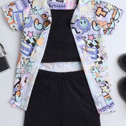 taffykids Girls Printed Shirt with Shorts-image-95