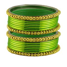 Vidhya Kangan Green Stainless Steel Bangles-30