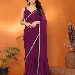 Anouk Solid Poly Georgette Saree-60