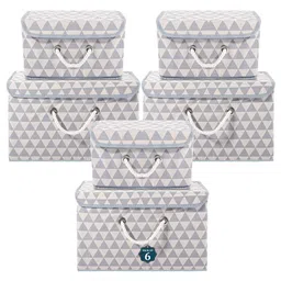 Kuber Industries Grey Set of 6 Reusable Drawer Organiser Organisers-58