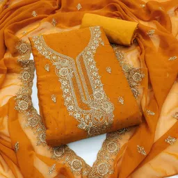 Panzora Embroidered Unstitched Dress Material-image-12