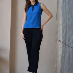 DressBerry Women Self Design Shirt Collar Sleeveless Top-image-71