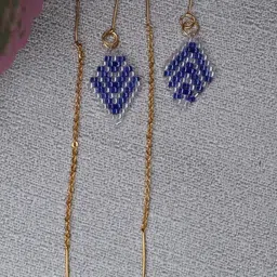Threads & Beads Diamond Shaped Drop Earrings image 2