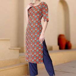 anouk rustic HERE&NOW Ethnic Motifs Printed Regular Kurta with Trousers image 4