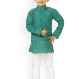 NFC CREATION Boys Embroidered Regular Thread Work Kurta with Pyjamas-86