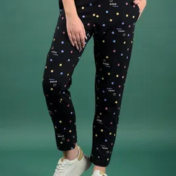 Dollar Missy Women Polka Dot Printed Mid-Rise Regular Trouser-picture-0