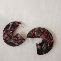 Bareilyy Contemporary Women Marble Half Hoop Earrings-29