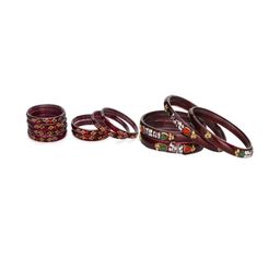 SOMIL Set Of 12 Stones Studded Glass Bangles-picture-49