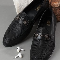 ID Men Textured Formal Loafer Shoes-image-85