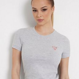 GUESS Women Solid Round Neck Cotton T-shirt-image-23