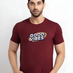 KaamBhari Typography Printed Round Neck Regular Fit Cotton T-shirt-picture-45
