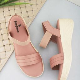 STEFENS Girls Textured Wedge Heeled Sandals-53