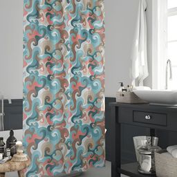 ArtzFolio Blue & Pink Printed Water Proof Shower Curtain-image-75