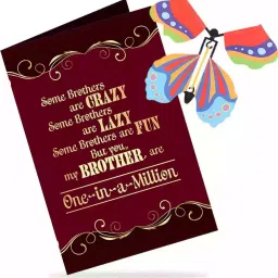 Brother Butterfly Card My Brother One In A Million Card For Bhai Bro Bhaiya Greeting Card-image-26
