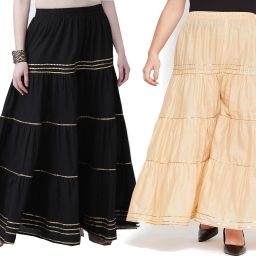 Pack of 2 Women Relaxed Multicolor Cotton Blend Trousers-image-63