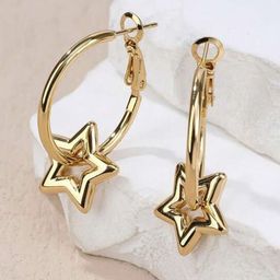 ZIVOM Star Shaped Hoop Earrings-image-41