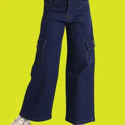 ADBUCKS Girls Wide Leg High-Rise Highly Distressed Stretchable Jeans-image-51