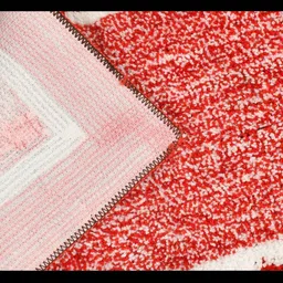 GBL COLLECTION Red & White Rectangular Anti Skid Floor Mat image 2