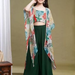 Tulsi Creation Kids-Girls Green Clothing Set-image-56
