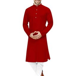 Eleni Trendz Men Cotton Solid Straight Kurta-image-71