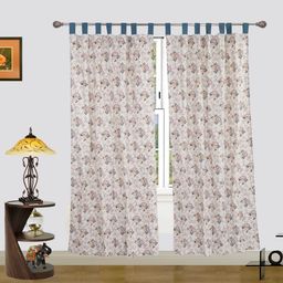 Dekor World Maroon Set of 2 Floral Door Curtain-image-33